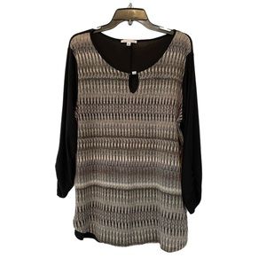 Notations Blouse Women’s XL Black with Sparkly Multi Colored Front